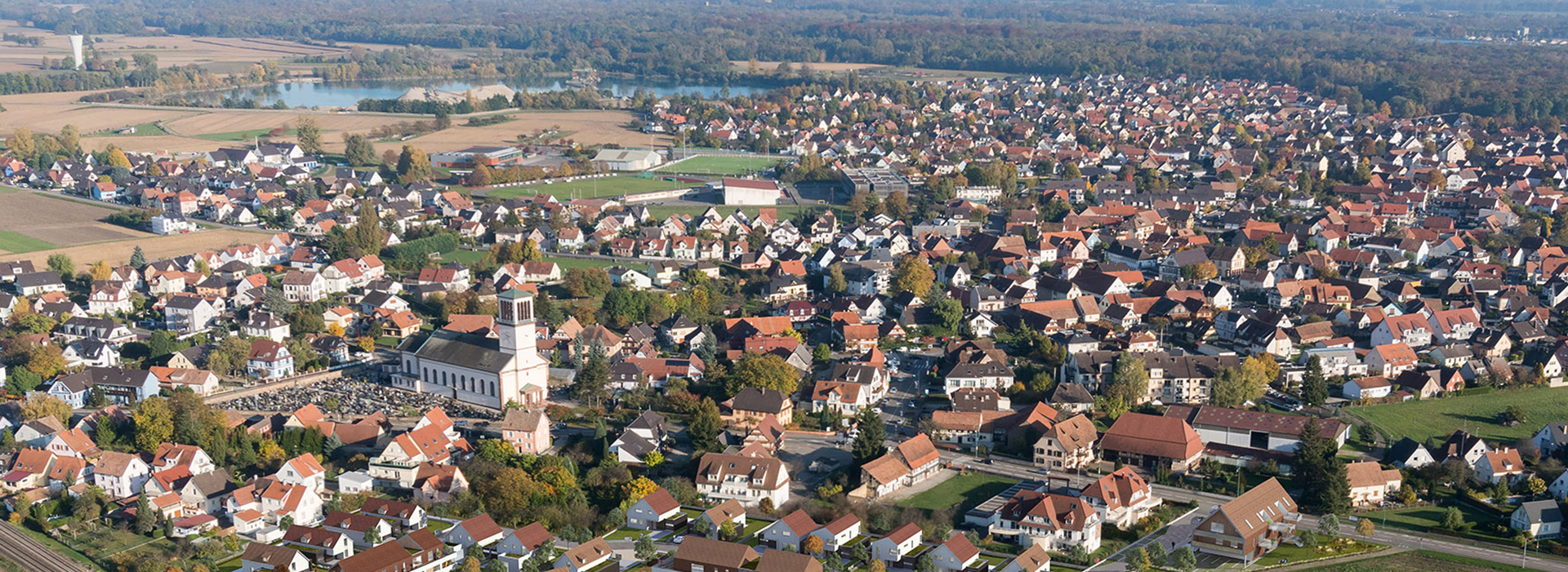 commune de La Wantzenau vue du dessus